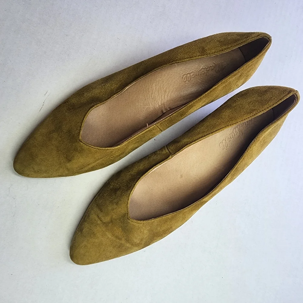Madewell Women's Suede Heels in Mustard size‎ 10